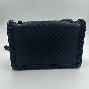 Aldo Greenwich Handbag black quilted chevron pattern with black chain NWOT